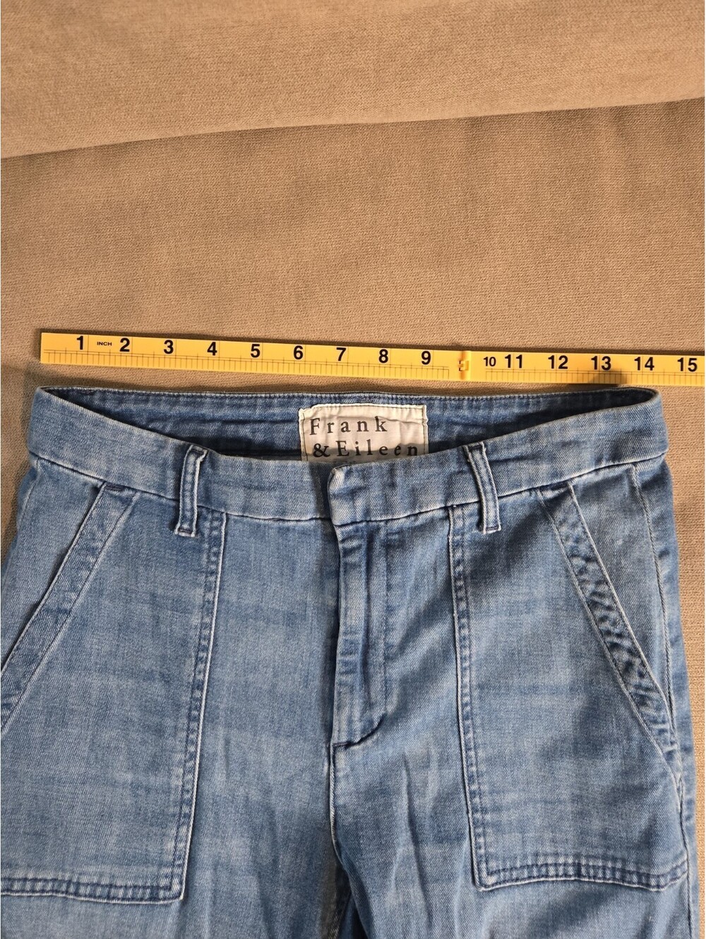 Frank & Eileen Jameson Utility Jean Jogger Women 4 Blue Denim Coastal Chic USA - Picture 4 of 5